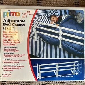 Primo Adjustable Bed Guard Rail Brand new in box Never Used White